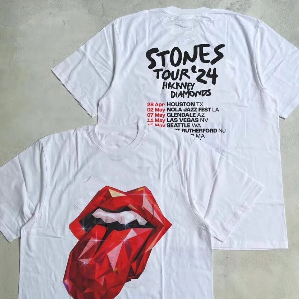 The Rolling Stones Tour 2024 Hackney Diamonds 2 Sided Retro Rock Fan Collector05